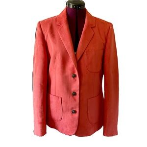 Pierre Cardin Coral Orange Suede Blazer